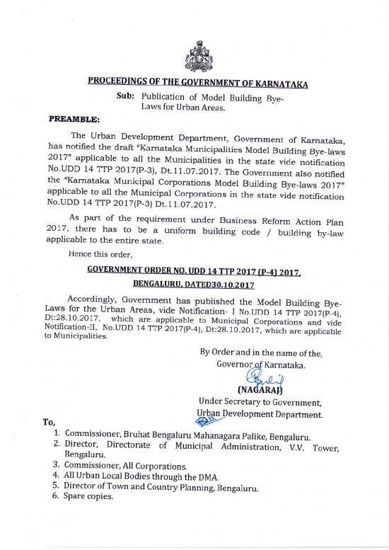 picture1_Model Building Byelaws Notification N Udd 14 Ttp 2017 (p 4) Bengaluru, Dated 28 10 2017