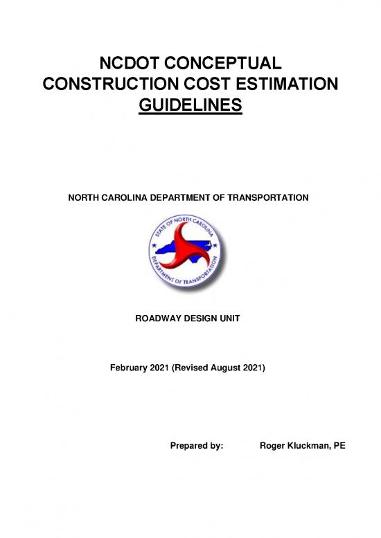 picture Sample Contract For Construction 83618 | Ncdot Conceptual Construction Cost Estimation Guidelines