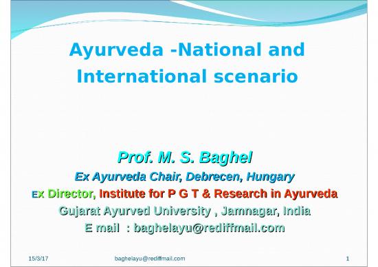 picture Ayurveda Powerpoint 82771 | Pro   Baghel  Ayurveda  India Global Scenario