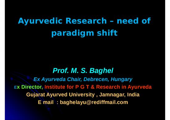 picture_Pro   Bhagel Ayurvedic Research &ndash; Need Of Paradigm Shift
