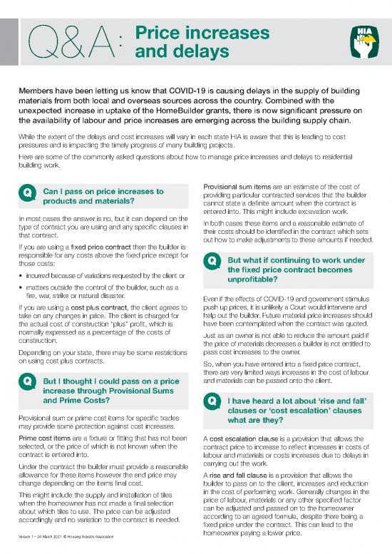 picture Building Pdf 83776 | Qanda Managing Price Increases And Delays