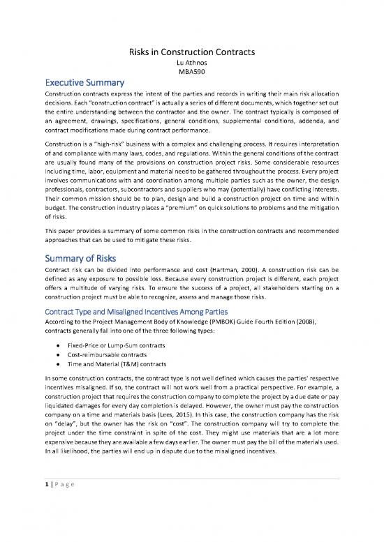 picture_Sample Contract For Construction 84000 | Risks In Construction Contracts Lu Athnos