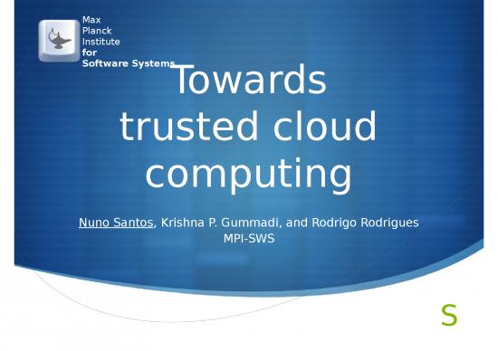 picture Cloud Computing Ppt 82655 | Trusted Cloud Hotcloud09