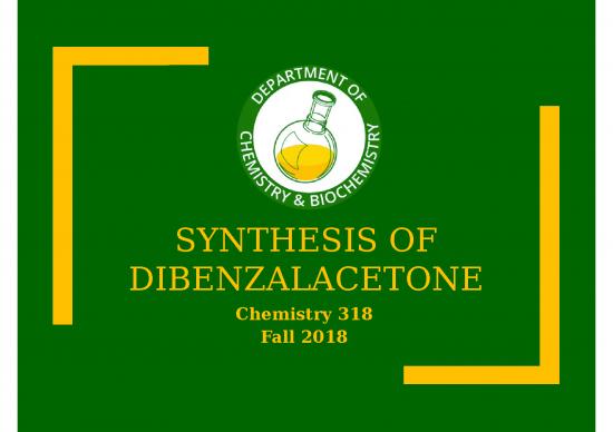 picture_Aldol Condensation Ppt 82056 | Week12 Synthesis Dibenzalacetone F18