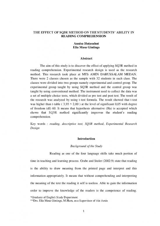 picture Sq3r Method Pdf 85939 | 221965 The Effect Of Sq3r Method On The Student