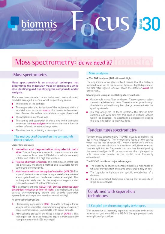 picture Mass Spectrometry Pdf 86659 | 30 Focus Mass Spectrometry Uk