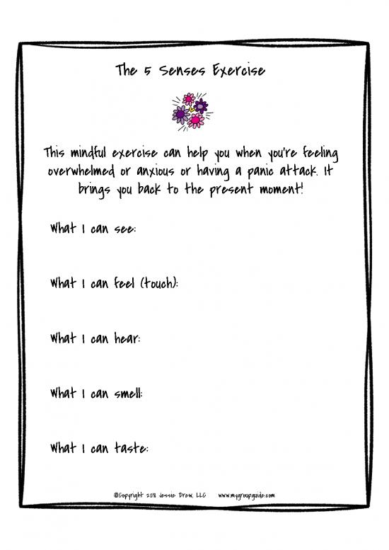 picture Therapeutic Exercise Pdf 86505 | 5 Senses Grounding Technique