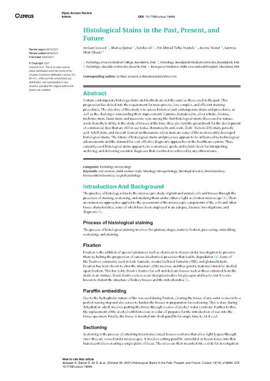 picture_Example Of Article Review Pdf 86575 | 68602 Histological Stains In The Past Present And Future