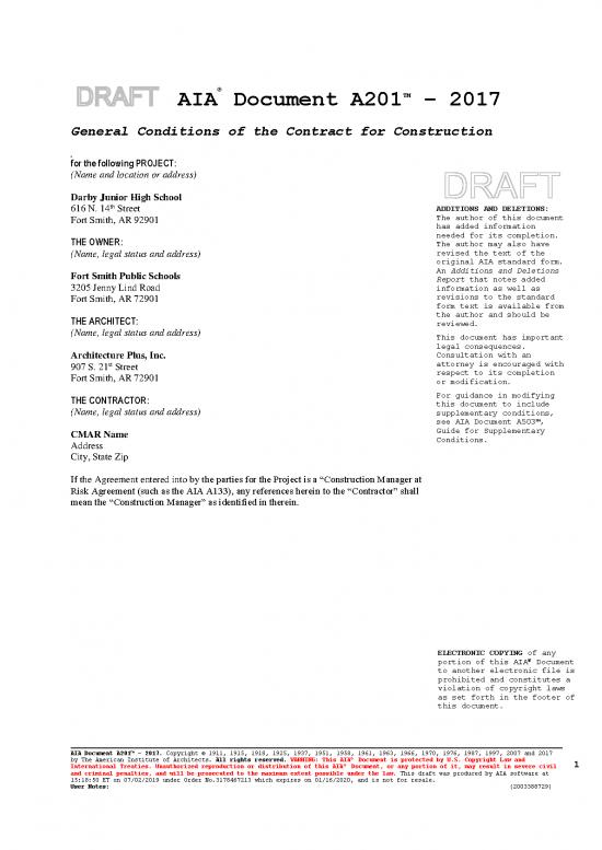 picture Sample Contract For Construction 84296 | A201 Darby General Conditions Template  Gw