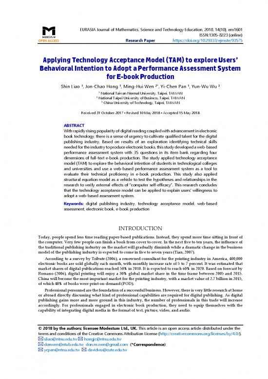 picture Technology Pdf 85126 | Applying Technology Acceptance Model Tam To Explore Users Behavioral Intention To Adopt A 5557