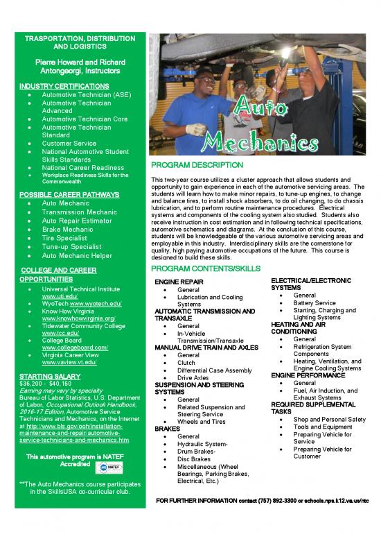 picture Automotive Pdf 85234 | Auto Mechanics