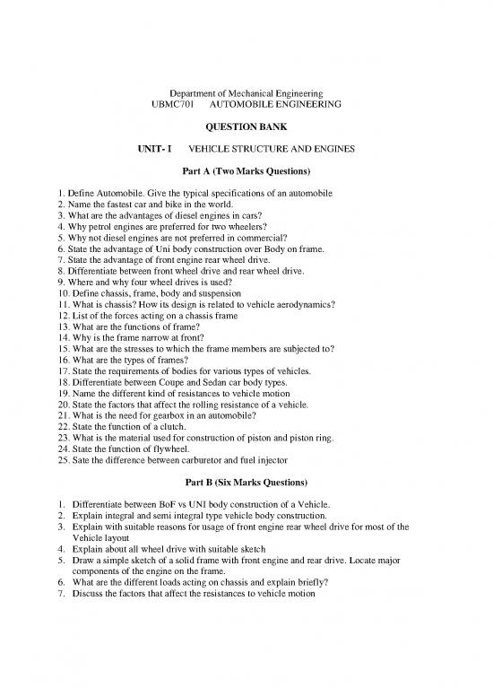 picture Automobile Engineering Pdf 85071 | Automobile Engineering(ubmc701)
