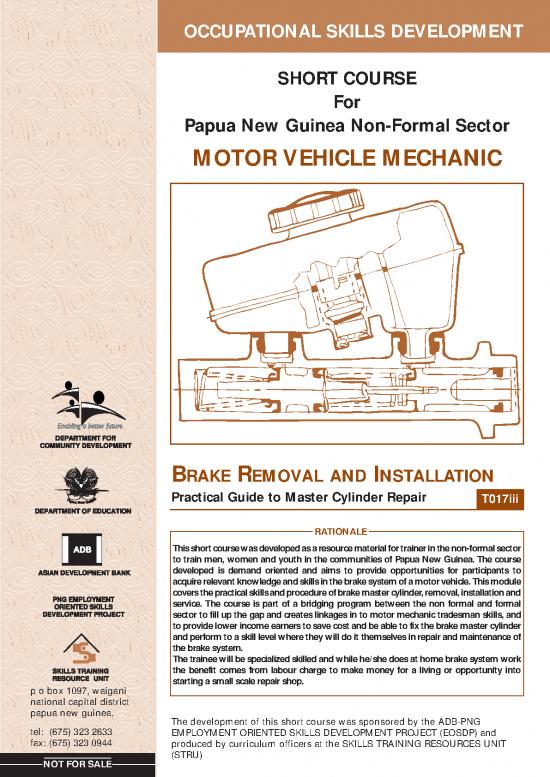 picture Mechanic Pdf 86619 | Brake Removal And Installation Practical Guide To Master Cylinder Repair