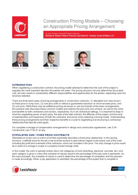 picture Sample Contract For Construction 84317 | Construction Pricing Models &ndash; Choosing An Appropriate Pricing Arrangement