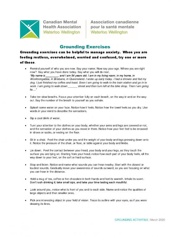 picture Grounding Exercises Pdf 85479 | Grounding Activities