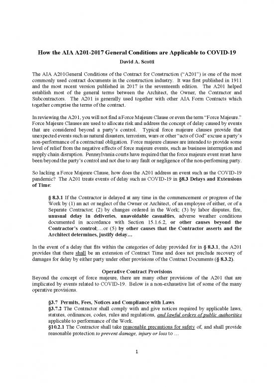 picture_Sample Contract For Construction 84673 | How Aia A201 Is Applicable Under Covid