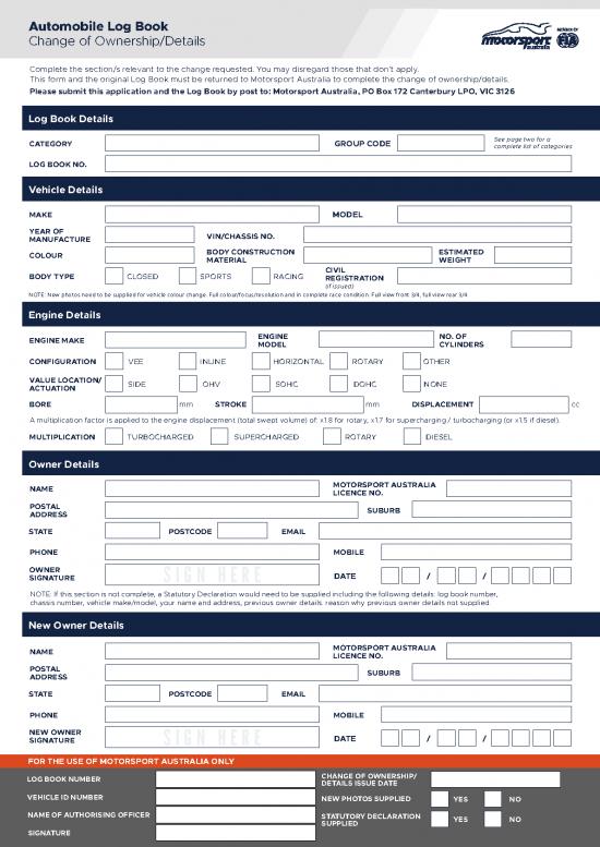 picture Automobile Pdf 84984 | Log Book Changeofownershipdetails Application