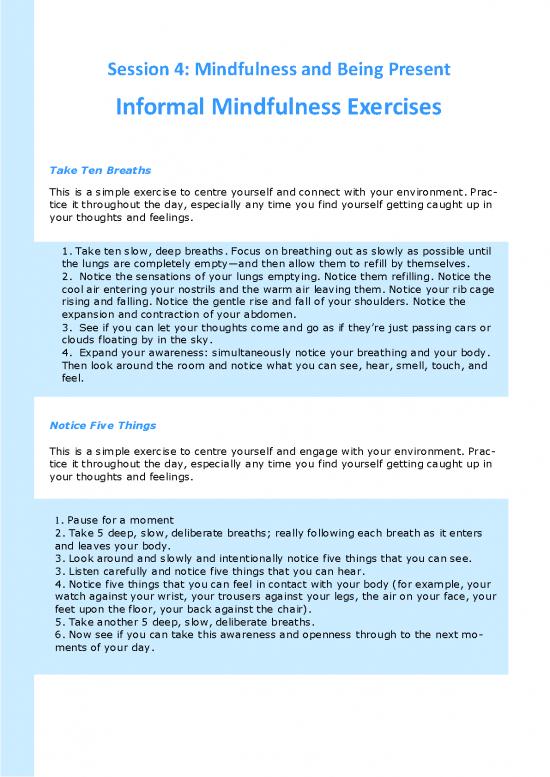 picture Mindfulness Exercises Pdf 86660 | Mindfulness And Being Present