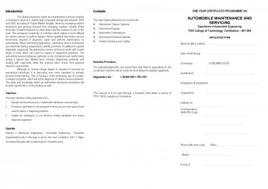 picture Technology Pdf 85258 | One Year Certificate Programme On Automobile Maintenance And Servicing