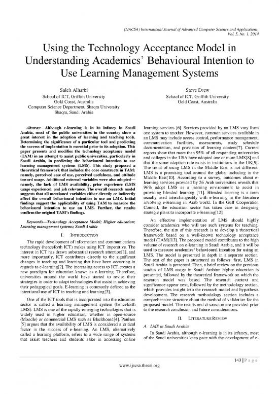 picture Technology Pdf 85041 | Paper 20 Using The Technology Acceptance Model In Understanding Academics&rsquo; Behavioural Intention To Use Learning Management Systems