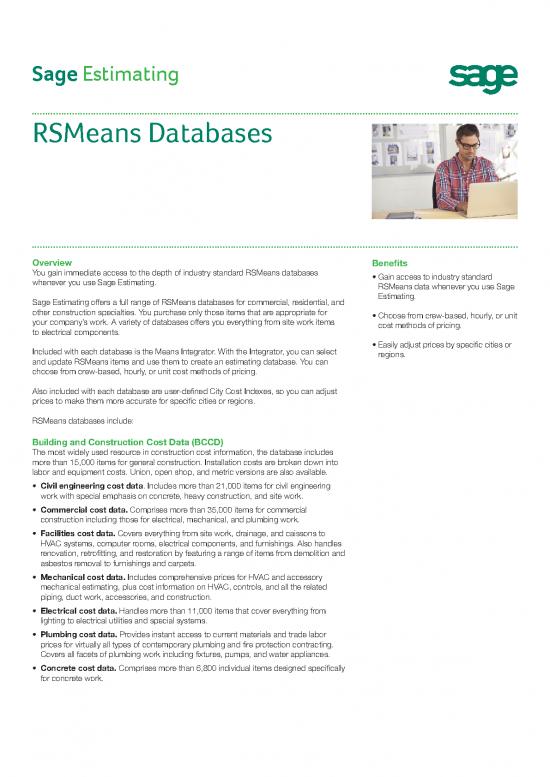 picture Construction Pdf 84712 | Sage Estimating Rsmeans Databases Sales Sheet 022415