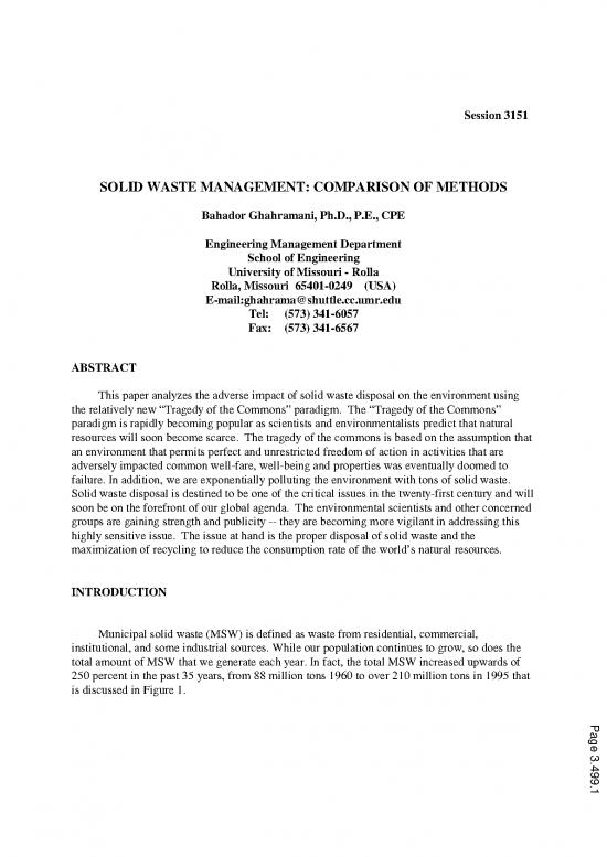 picture Methods Of Waste Management Pdf 86087 | Solid Waste Management Comparison Of Methods