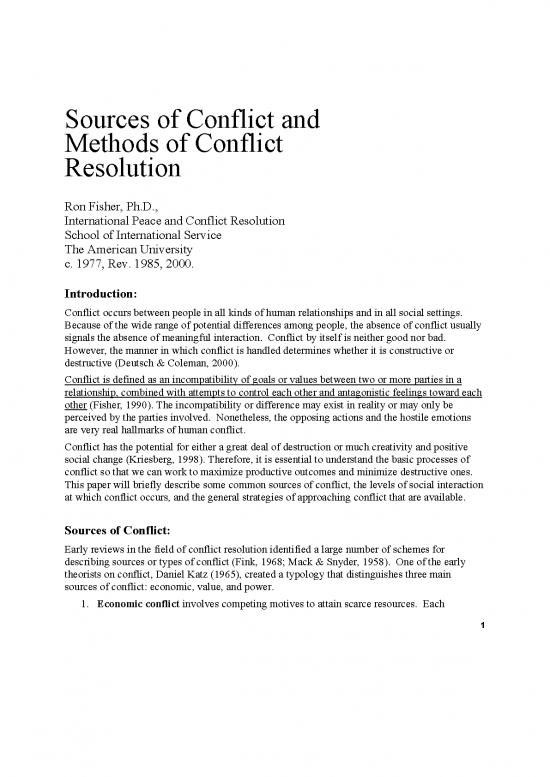 picture Methods Of Conflict Resolution Pdf 86547 | Sources Of Conflict And Methods Of Resolution
