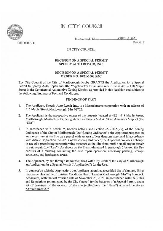 picture1_Automotive Pdf 85206 | Special Permit 04 05 21 Speedy Auto Repair 412 418 Maple Street Order 20 21 1008162c