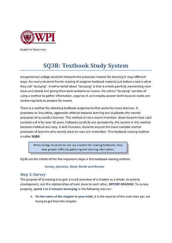 picture Sq3r Method Pdf 86372 | Sq3r Textbook Study System