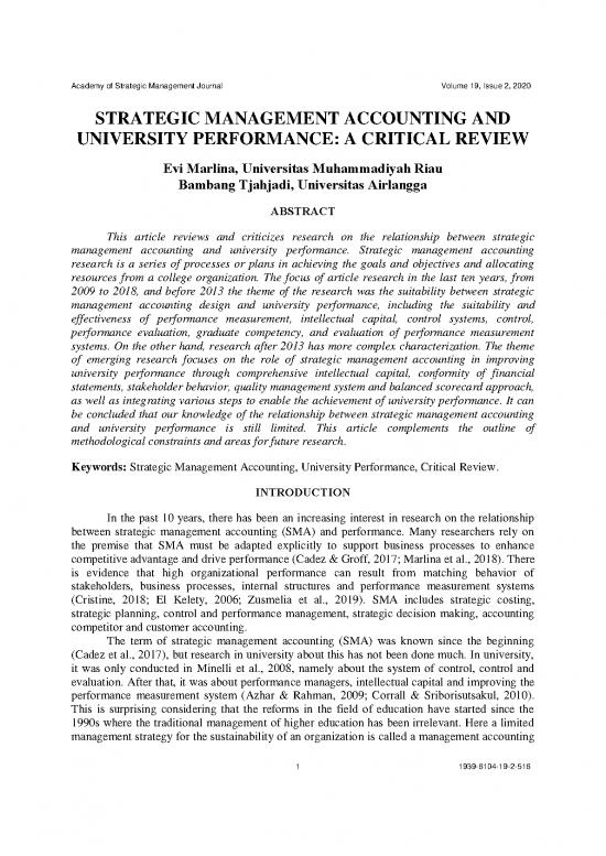 picture Strategic Management Accounting Pdf 86399 | Strategic Management Accounting And University Performance A Critical Review 1939 6104 19 2 516