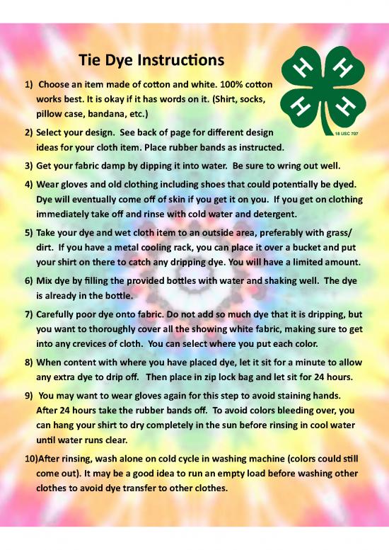 picture_Tie Dye Instructions Pdf 86013 | Tie Dye Instructions 1 002