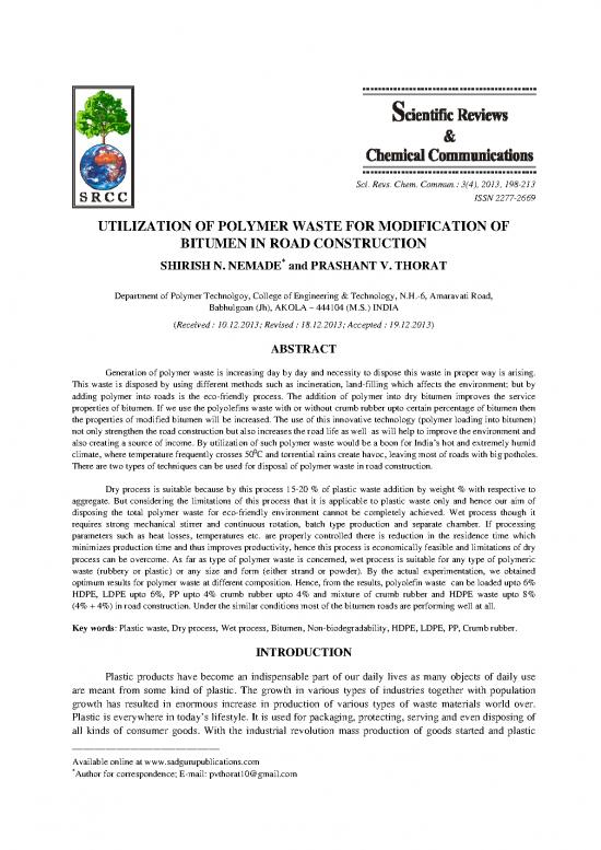 picture_Construction Pdf 84722 | Utilization Of Polymer Waste For Modification Of Bitumen In Road Construction