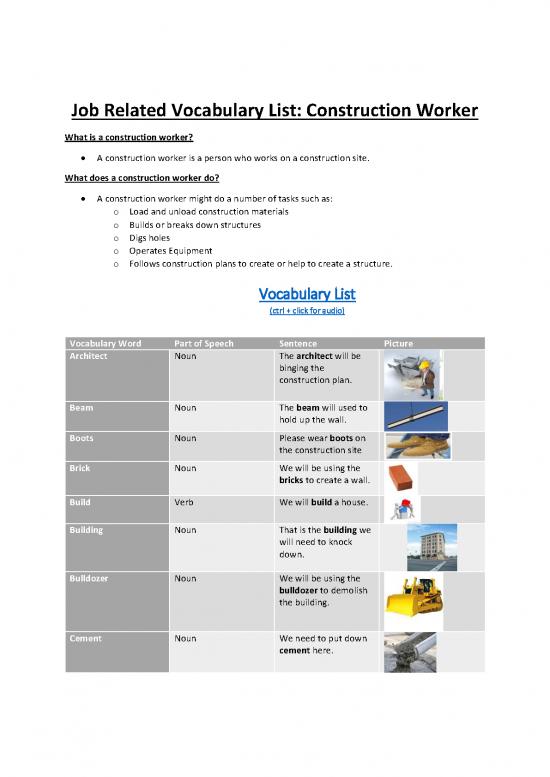 picture Building Pdf 84311 | Vocabulary For Construction Workers Streaming