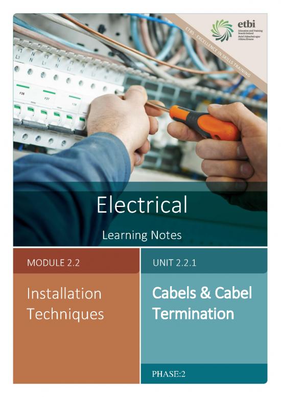 picture1_Learning Pdf 89157 | 1 Cables And Cable Termination