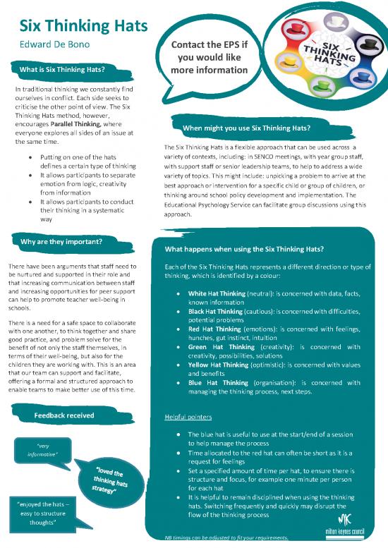 picture_Six Thinking Hats Pdf 86901 | 6 Thinking Hats