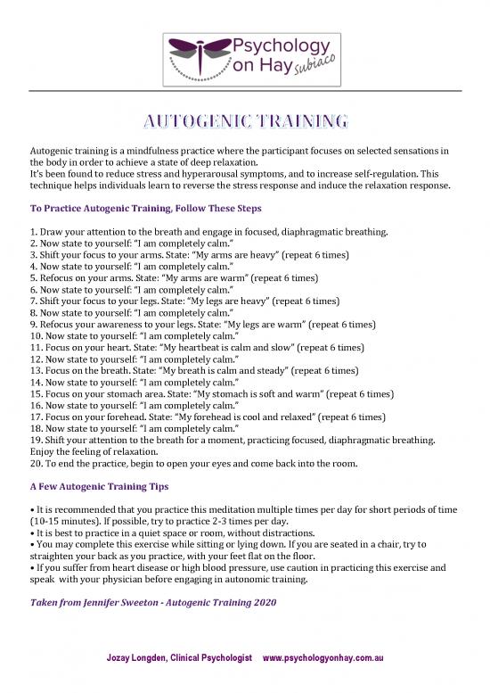 picture_The Relaxation Response Pdf 88961 | Autogenictraining