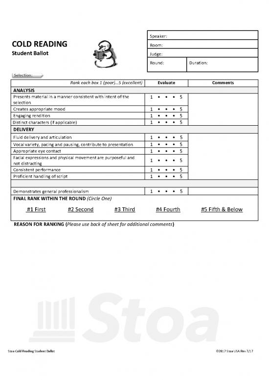 picture Thermal Analysis Pdf 88121 | Cold Reading Student Ballot 2017 2018
