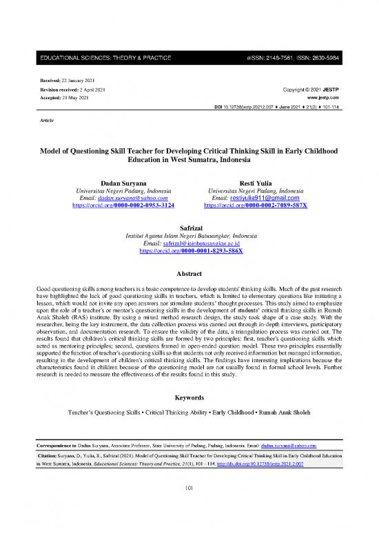 picture1_Questioning Skills Pdf 89026 | Dadan Suryana Model Of Questioning Skill Teacher