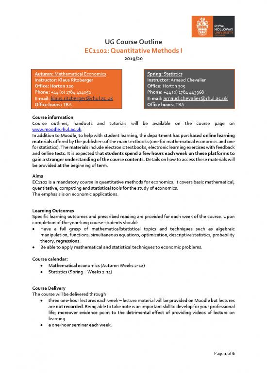 picture Quantitative Methods For Economics Pdf 88677 | Ec1102 Quantitative Methods 1 Course Outline 201920