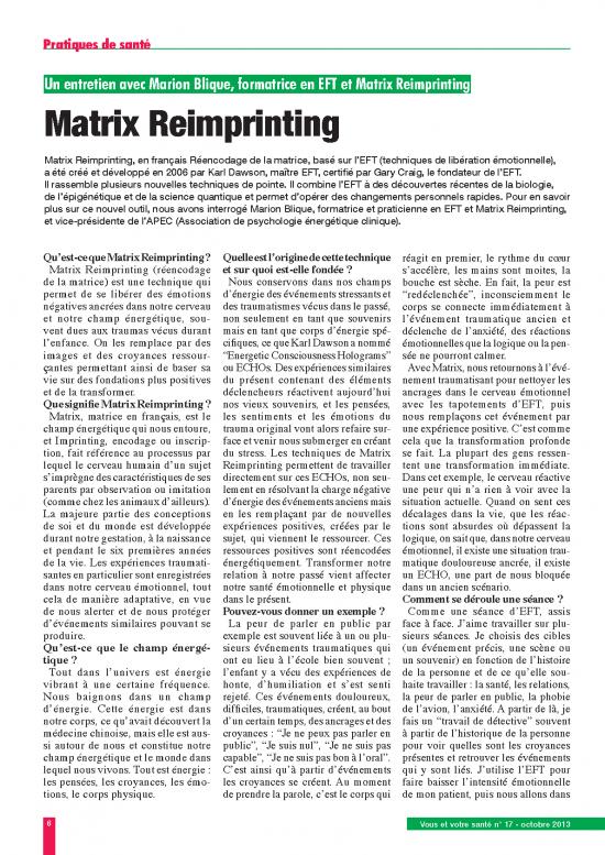 picture_Matrix Reimprinting Pdf 88399 | Entretien De Marion Blique Sur Matrix Reimprinting