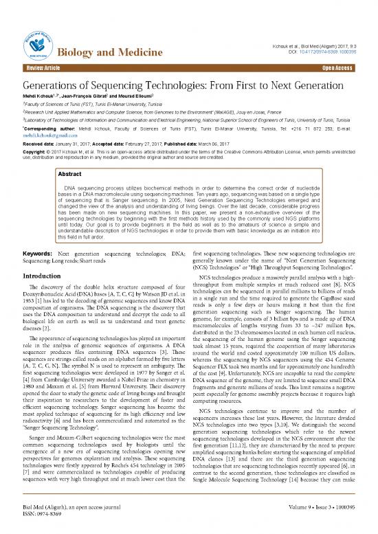 picture_Example Of Article Review Pdf 86857 | Generations Of Sequencing Technologies From First To Next Generation 0974 8369 1000395