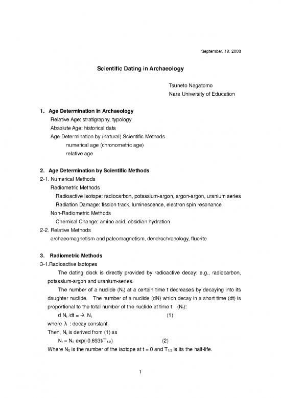 picture Dating Methods In Archaeology Pdf 86920 | Introduction To Scientific Dating Methods (2009)