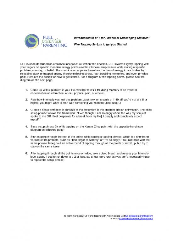 picture Eft Tapping Pdf 88634 | Introductory Tapping Scripts For Parents Of Challenging Children  1