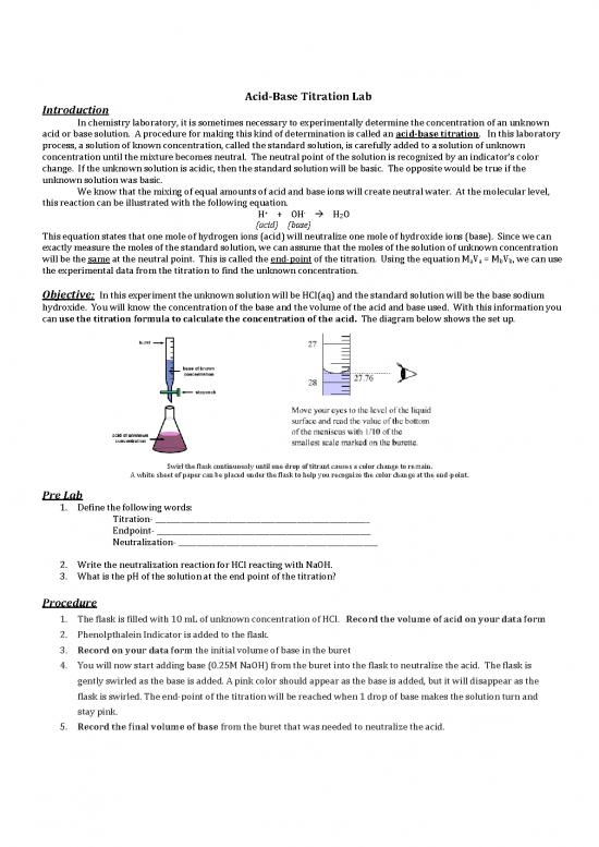 picture Titration Procedure Pdf 88357 | Lab Virtual Titration