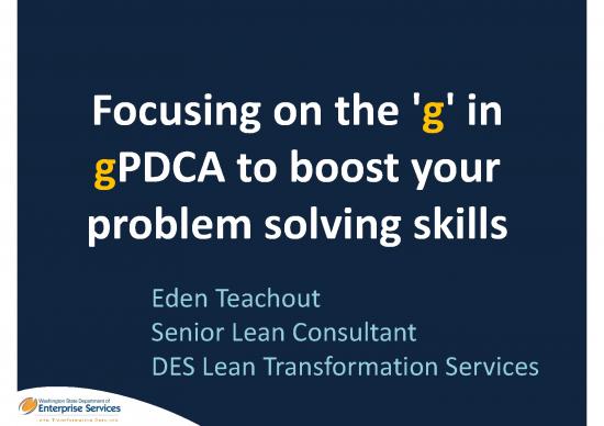 picture Problem Solving Method Pdf 89036 | Lean Conference Gpdca Final