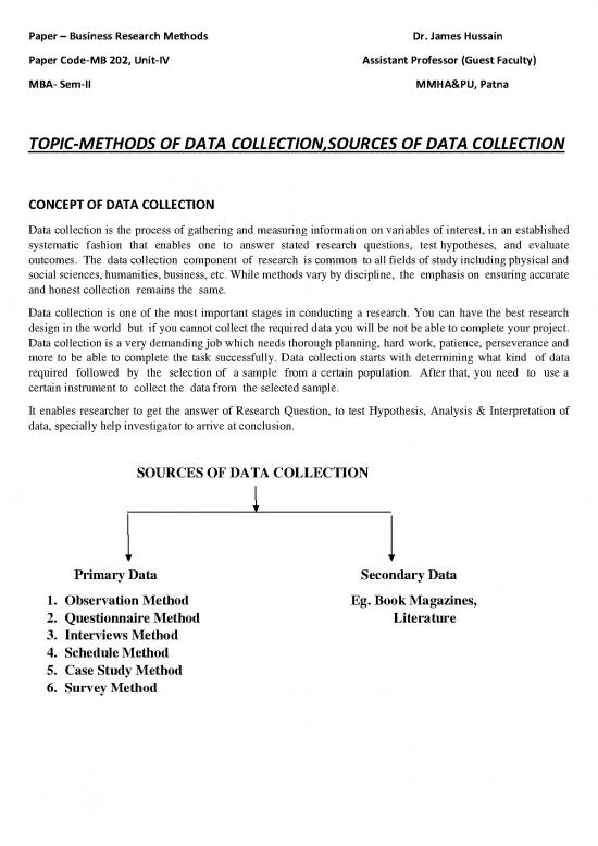 picture Study Methods Pdf 87847 | Mmethods Of Data Collection,mba Ii