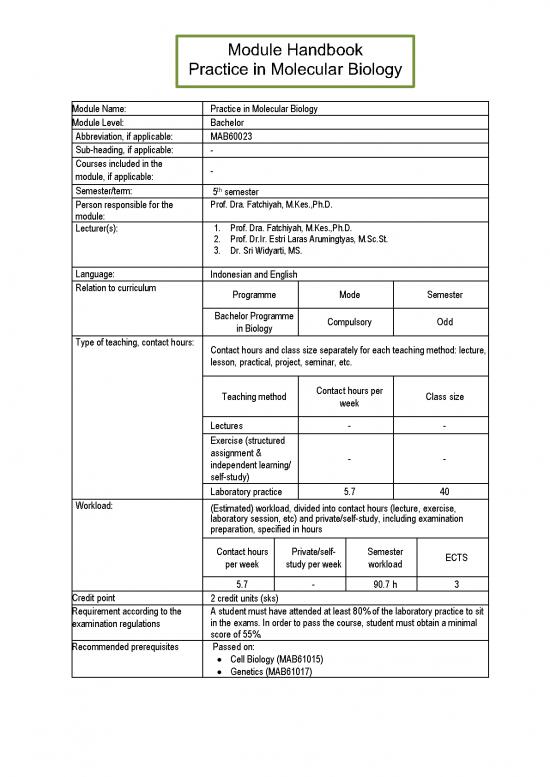 picture1_Therapeutic Exercise Pdf 88347 | Module Handbook Practice In Molecular Biology