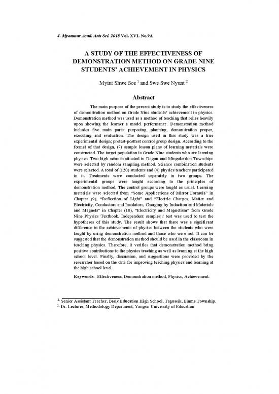 picture_Demonstration Method Of Teaching Pdf 87837 | Myint Shwe Soe(361 384) (1)