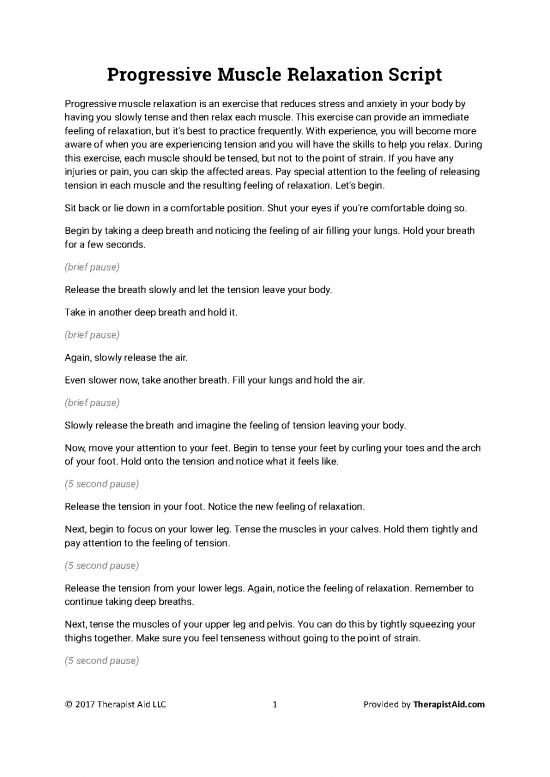 picture Progressive Muscle Relaxation Pdf 87144 | Progressive Muscle Relaxation Script