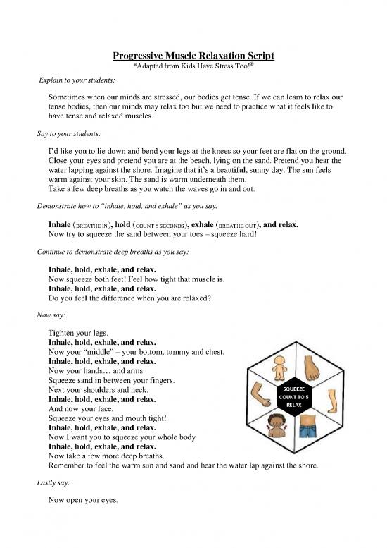 picture Progressive Muscle Relaxation Script Pdf 88727 | Progressive Muscle Relaxation Script (grades 1   3)